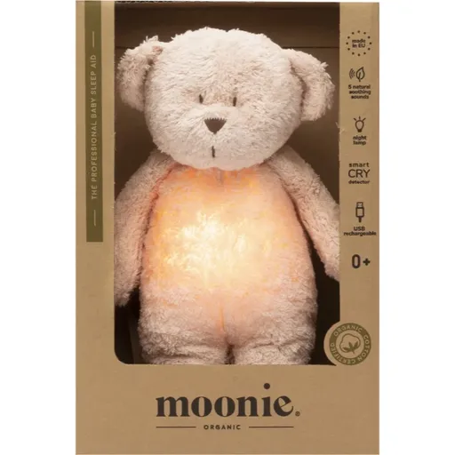 Moonie Bear 2.0 Organic Rose uspávačik s melódiou 1 ks