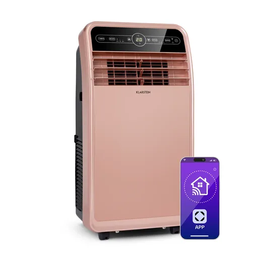 Klarstein Metrobreeze New York Smart 12k, mobilná klimatizácia, 12 000 BTU/3,5 kW, A, diaľkový ovládač, ružovozlatá