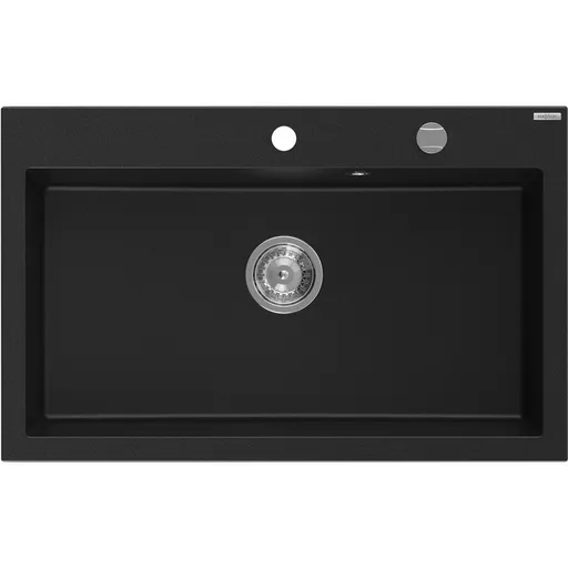 MEXEN MEXEN - Elix granitový drez 1-miska 800 x 500 mm, čierna, sifón chróm 6527801005-77