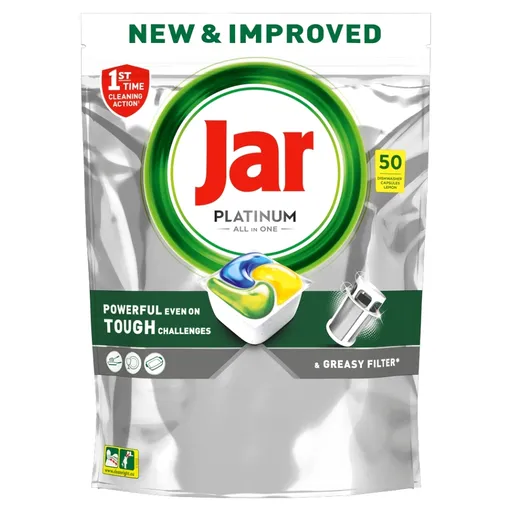 JAR Tablety do umývačky Platinum Plus All-in-One Yellow 50 ks
