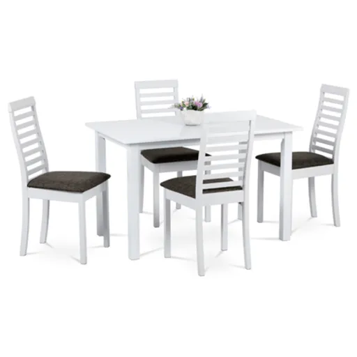 Jedálenský set so 4 stoličkami Autronic 120x75 cm biely masív AUT-4000 WT