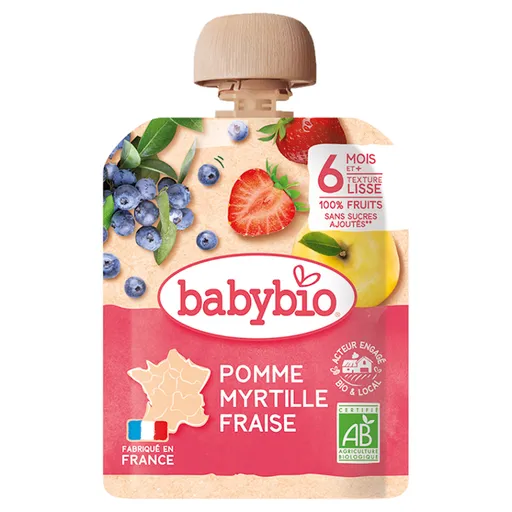 BABYBIO Kapsička jablko čučoriedky jahody 6m+ 90 g