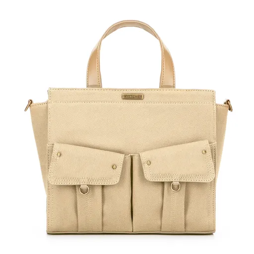 Dámsky kabelka s prímesou bavlny béžový 100-4Y-440-9
