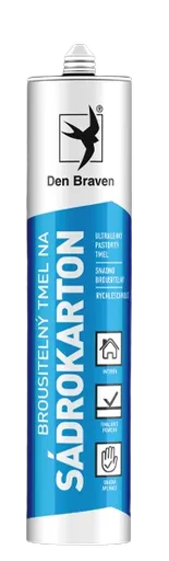 DEN BRAVEN - Brúsiteľný tmel na sadrokartóny biela 310 ml