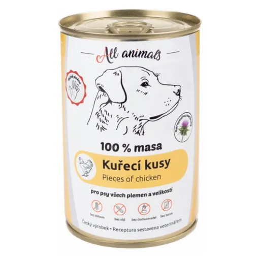 ALL ANIMALS konzerva kuracie kúsky pre psov 400 g