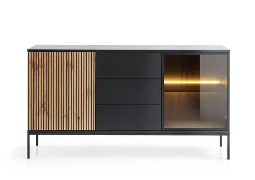 ArtPS Komoda INTENSO KSZ154 | čierny grafit, dub wotan