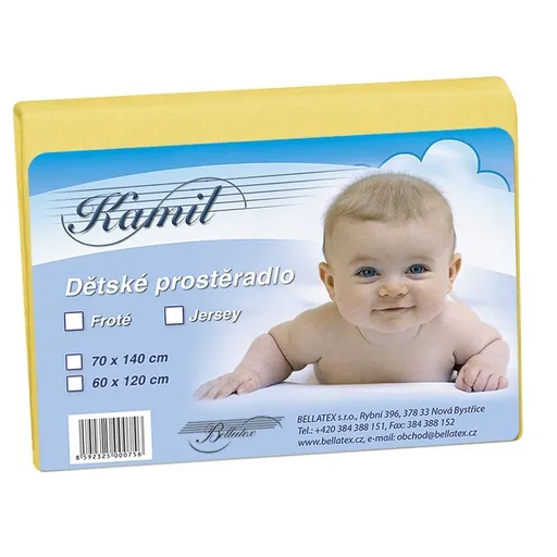Bellatex Detské jersey prestieradlo, žltá, 60 x 120 cm