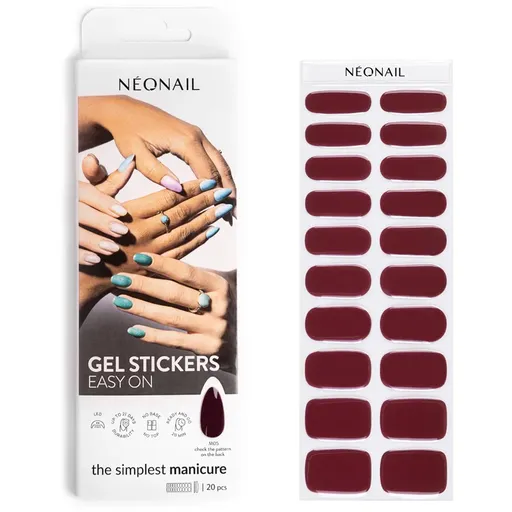NEONAIL Easy On Gel Stickers nálepky na nechty s použitím UV/LED lampy odtieň M05 20 ks