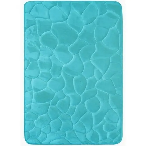 VOPI Kúpeľňová predložka s pamäťovou penou Kamene tyrkysová, 40 x 50 cm