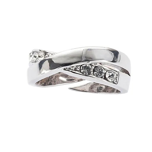 Strieborný prsteň s krištáľmi