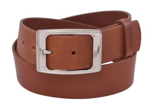 Kožený dámsky opasok 724-40-39 koňak hladký pracka Estera