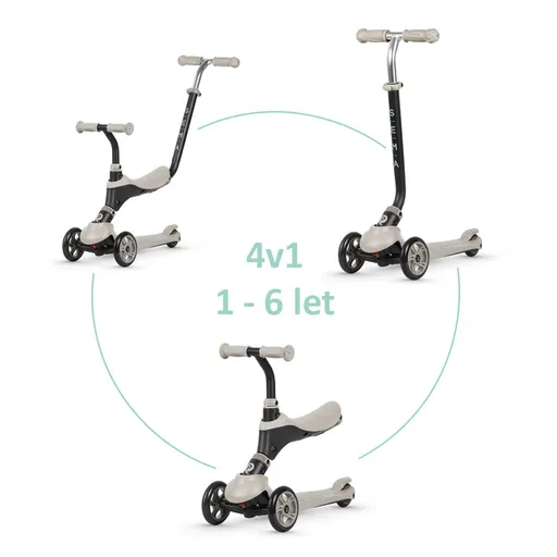 QPLAY Kolobežka Sema Beige, 5 v 1, vek 1-6 rokov