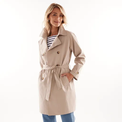 Nepremokavý trenčkot s odnímateľným opaskom