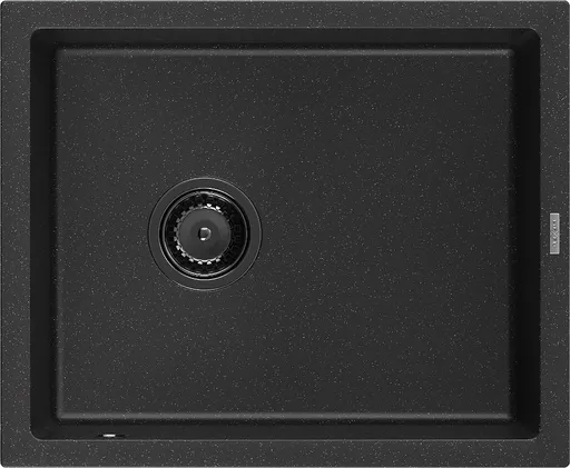 MEXEN/S MEXEN/S - Pedro granitový drez 1-miska 560 x 460 mm, čierna/strieborná metalík, sifón čierna 6508561000-73-B