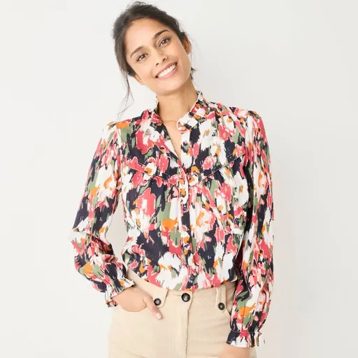 Blúzka s volánikmi a potlačou