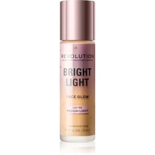 Makeup Revolution Bright Light Face Glow rozjasňujúci tónovací fluid odtieň Lustre Medium Light 23 ml
