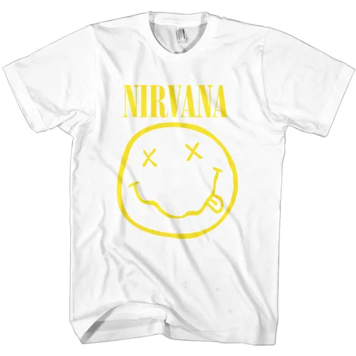 Nirvana tričko Yellow Smiley Biela L