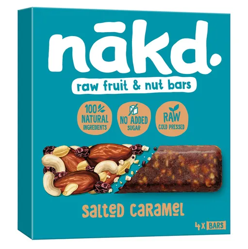 NAKD Salted caramel ovocno oriešková raw tyčinka slaný karamel 4 x 35 g