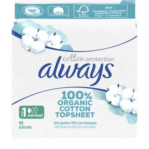 Always Cotton Protection Normal vložky bez parfumácie 11 ks