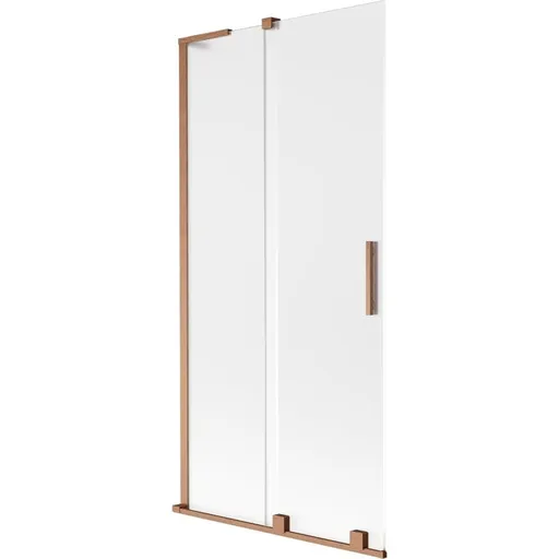 MEXEN/S - Velar L dvojkrídlová posuvná vaňová zástena 95 x 150, dekor, meď kartáčovaná 896-095-003-31-65