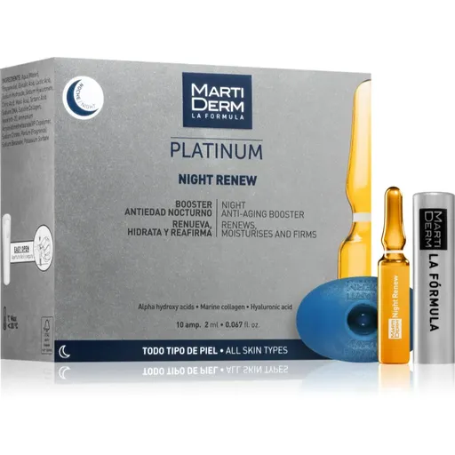 MartiDerm Platinum Night Renew nočné protivráskové sérum v ampulkách 10x2 ml