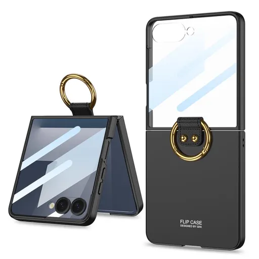 GKK CIRCLE Ochranný obal s držiakom pre Samsung Galaxy Z Flip7 5G čierny