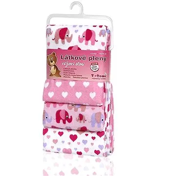T-tomi Látkové plienky Pink elephants (8594166541313)