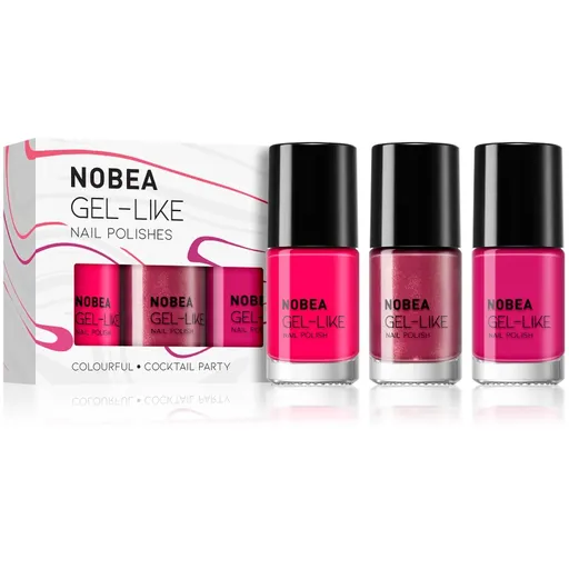 NOBEA Day-to-Day 3-Piece Gel-like Nail Polish set sada lakov na nechty Cocktail Party