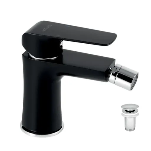 Novaservis Nobless Tina bidetová batéria s výpusťou čierna / chróm 38011,5 38011.5