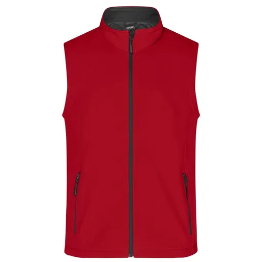 James & Nicholson (Daiber) Pánska softshellová vesta JN1128 - Červená / čierna | 2XL