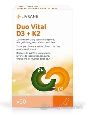 LIVSANE Duo vital D3 + K2 30 kapsúl