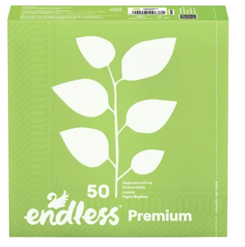 ENDLESS PREMIUM - Dvojvrstvové papierové obrúsky green, 50 ks