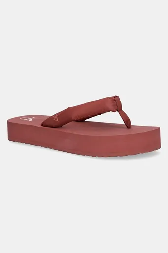 Šľapky Calvin Klein Jeans BEACH SANDAL FLATFORM TTXR SATIN