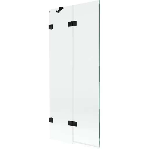 MEXEN/S - Lunar vaňová zástena 2-krídlová ľavá 80 x 150, transparent, čierna 897-080-100-70-00-L