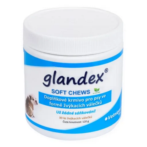 GLANDEX Soft chews žuvacie valčeky pre psov a mačky 30 ks