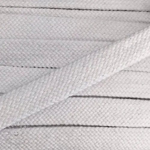 Bavlnená šnúra plochá 15 mm white