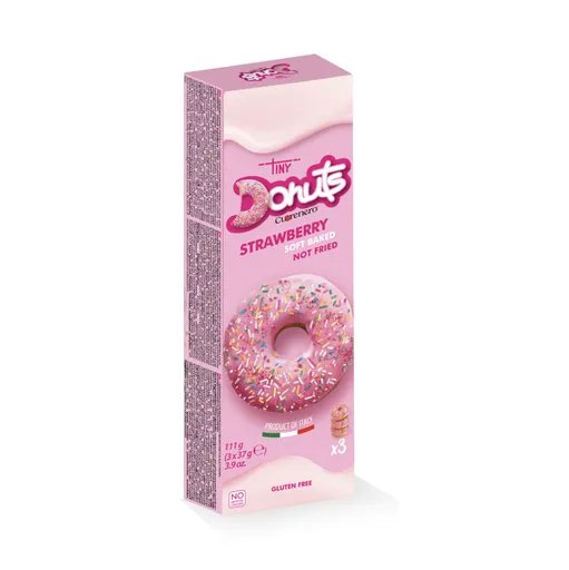 CUORENERO Donuty s polevou jahoda bez lepku 3 kusy