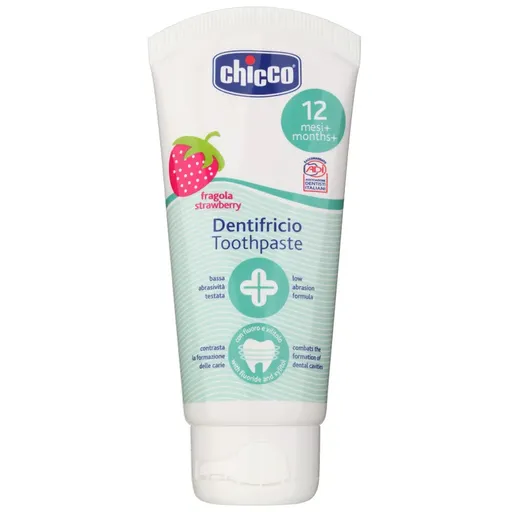 Chicco Oral Care Toothpaste zubná pasta pre deti príchuť Strawberry 12 m+ 50 ml