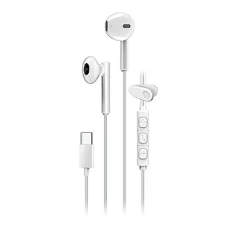 Genius HS-M366 sluchátka s mikrofonem, bílá, špuntová, USB Type-C