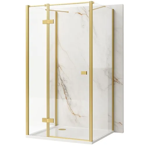 REA/S - Sprchovací kút Atlas 120x90 Brush Gold vľavo KPL-K4876