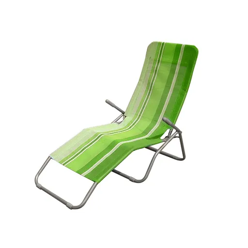 Happy Green Plážové skladacie ležadlo pruh zelená,