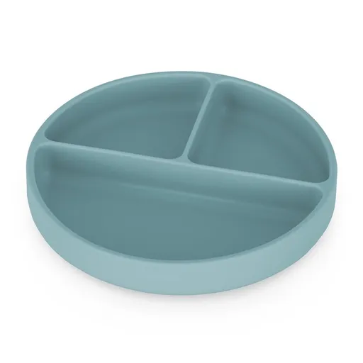 PETITE&MARS Tanierik silikónový deliaci okrúhly Take&Match Frosted Sky 6m+