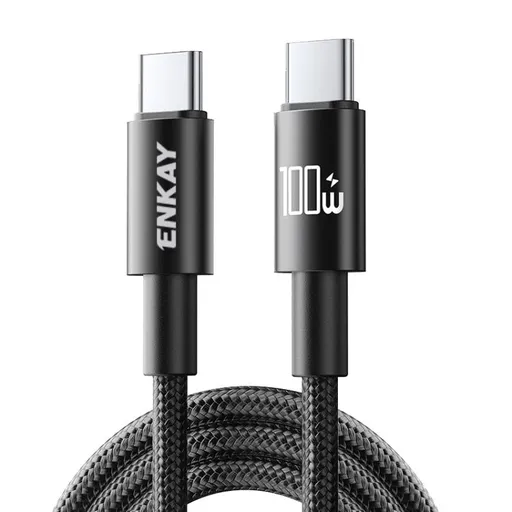 ENKAY PD100 Rýchlonabíjací USB-C kábel 100W 2m čierny