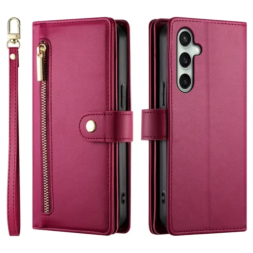 PASTEL Peňaženkové puzdro pre Samsung Galaxy S24 FE 5G bordové