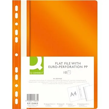 Q-CONNECT A4 s euroderovaním, oranžový – balenie 10 ks (KF15665)