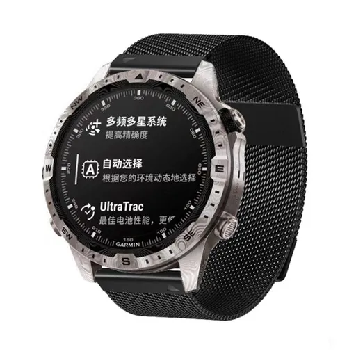 MILANESE Kovový remienok pre Garmin - šírka 26mm QuickFit čierny