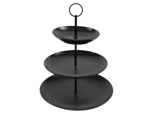 HIT Etažérka na pečivo 3 poschodia čierna