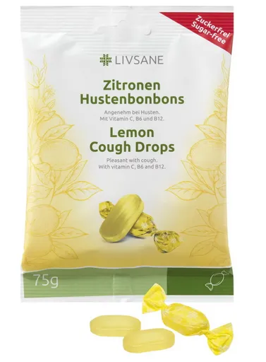 LIVSANE Pastilky proti kašľu s citrónovou príchuťou 75g