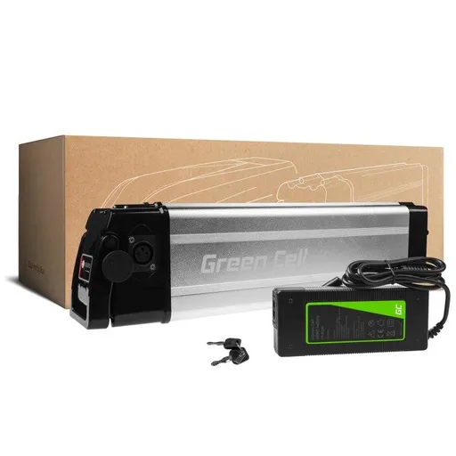 Green Cell Batéria pre elektrobicykel 36V 10,4Ah 396Wh Silverfish Ebike 4 pin pre Powerhog, Volta, E-Trends, Zündapp s nabíjačkou
