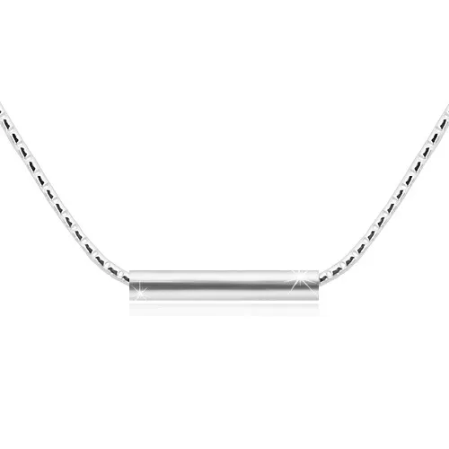 Strieborný 925 náhrdelník - jemná retiazka z husto napájaných očiek, rúrka